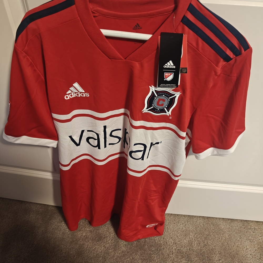 Adidas Red and Blue Soccer Jersey